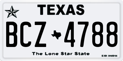 TX license plate BCZ4788