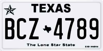 TX license plate BCZ4789