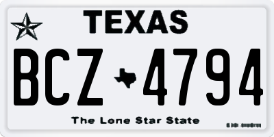 TX license plate BCZ4794
