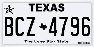 TX license plate BCZ4796