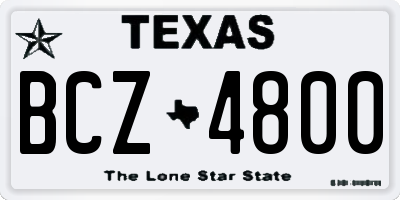 TX license plate BCZ4800