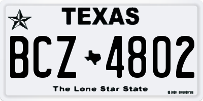 TX license plate BCZ4802