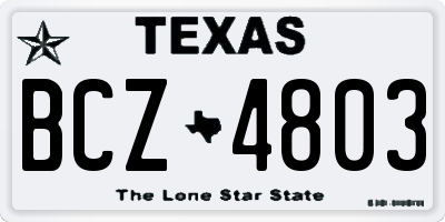TX license plate BCZ4803
