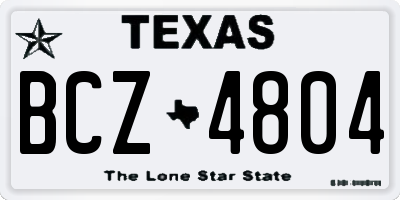 TX license plate BCZ4804