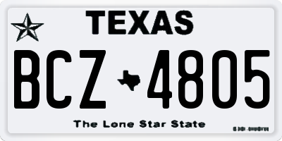 TX license plate BCZ4805