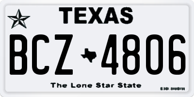 TX license plate BCZ4806