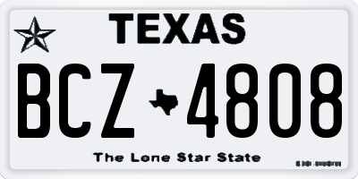 TX license plate BCZ4808