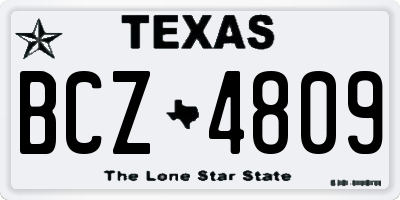 TX license plate BCZ4809