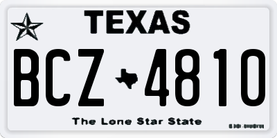 TX license plate BCZ4810