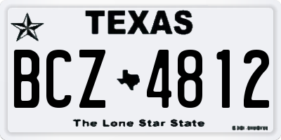 TX license plate BCZ4812