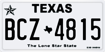TX license plate BCZ4815
