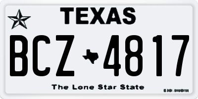 TX license plate BCZ4817