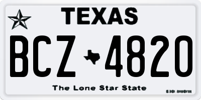 TX license plate BCZ4820