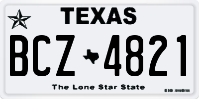 TX license plate BCZ4821