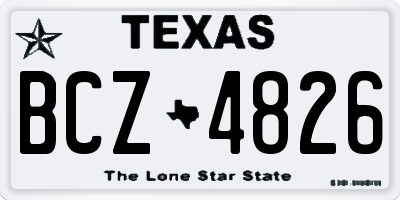 TX license plate BCZ4826