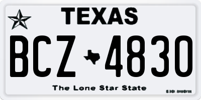 TX license plate BCZ4830