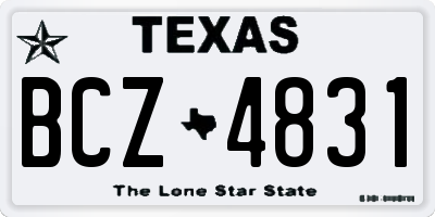 TX license plate BCZ4831