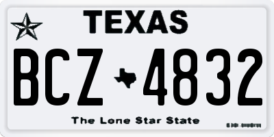 TX license plate BCZ4832