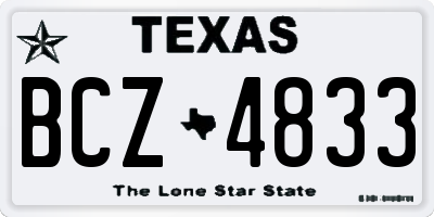 TX license plate BCZ4833