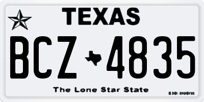 TX license plate BCZ4835