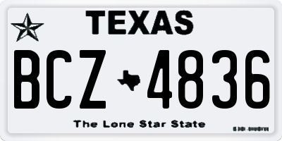 TX license plate BCZ4836