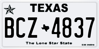 TX license plate BCZ4837