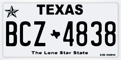 TX license plate BCZ4838