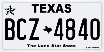 TX license plate BCZ4840