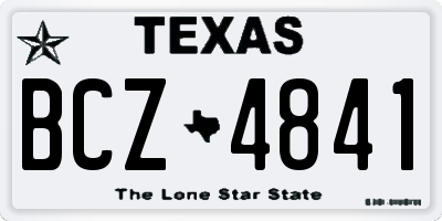 TX license plate BCZ4841