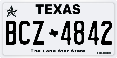 TX license plate BCZ4842