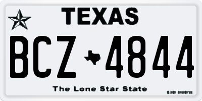 TX license plate BCZ4844