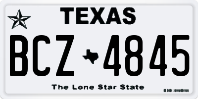 TX license plate BCZ4845
