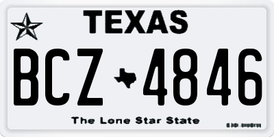 TX license plate BCZ4846