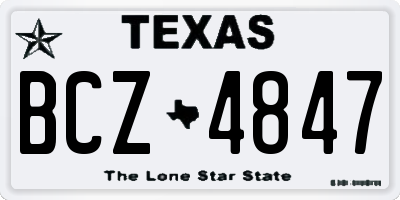 TX license plate BCZ4847