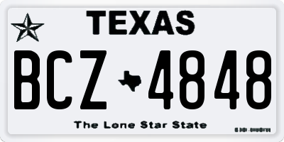 TX license plate BCZ4848