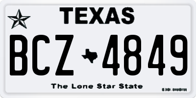 TX license plate BCZ4849