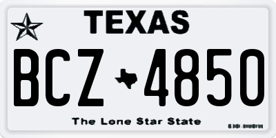 TX license plate BCZ4850
