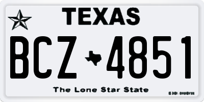 TX license plate BCZ4851