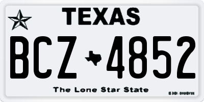 TX license plate BCZ4852