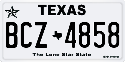 TX license plate BCZ4858