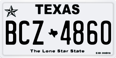 TX license plate BCZ4860
