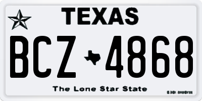 TX license plate BCZ4868