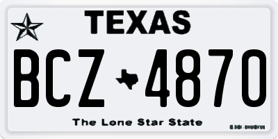 TX license plate BCZ4870