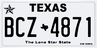 TX license plate BCZ4871