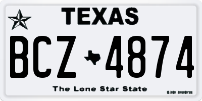 TX license plate BCZ4874