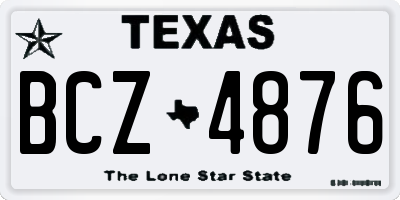 TX license plate BCZ4876