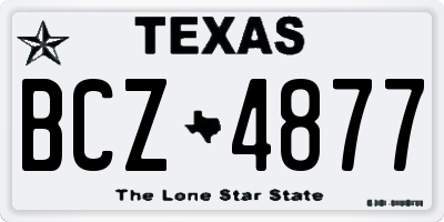 TX license plate BCZ4877