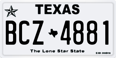TX license plate BCZ4881