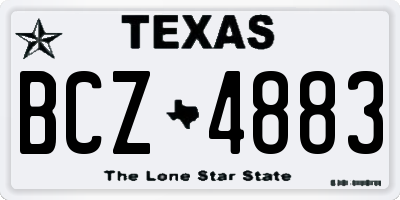 TX license plate BCZ4883