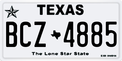 TX license plate BCZ4885
